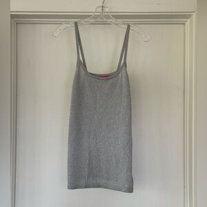 Charlotte silver metallic sweater cami tank size large
